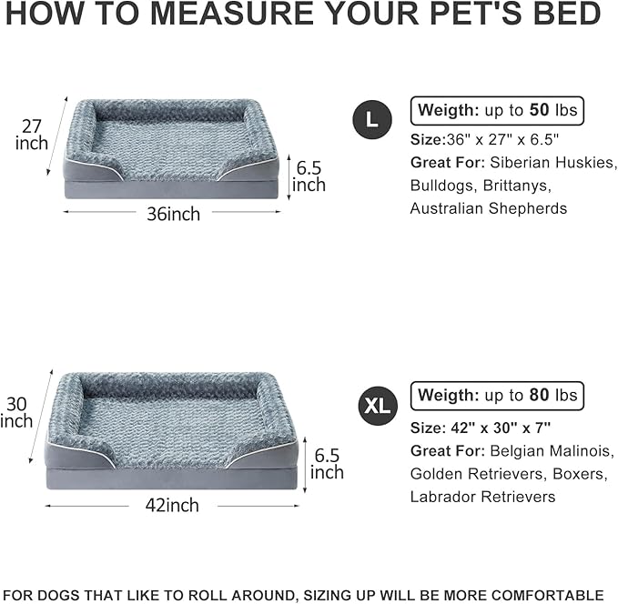 WNPETHOME Dog Beds for Large Sized Dogs, Washable Orthopedic Dog Couch Sofa Bed - Image 6