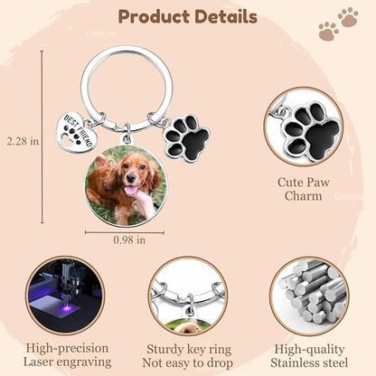Custom Pet Keychain with Picture Personalized Dog Photo Keychain Pet Lover Gift - Image 4