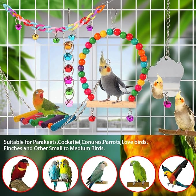 Bird Toys for Parakeets, Cockatiels, Love Birds, Budgerigar - Image 4