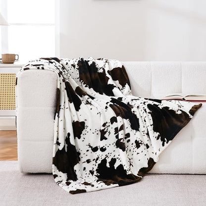 Bnuitland Cow Printed Fleece Flannel Throw Blanket, 300 GSM Double Sided Fuzzy - Image 2