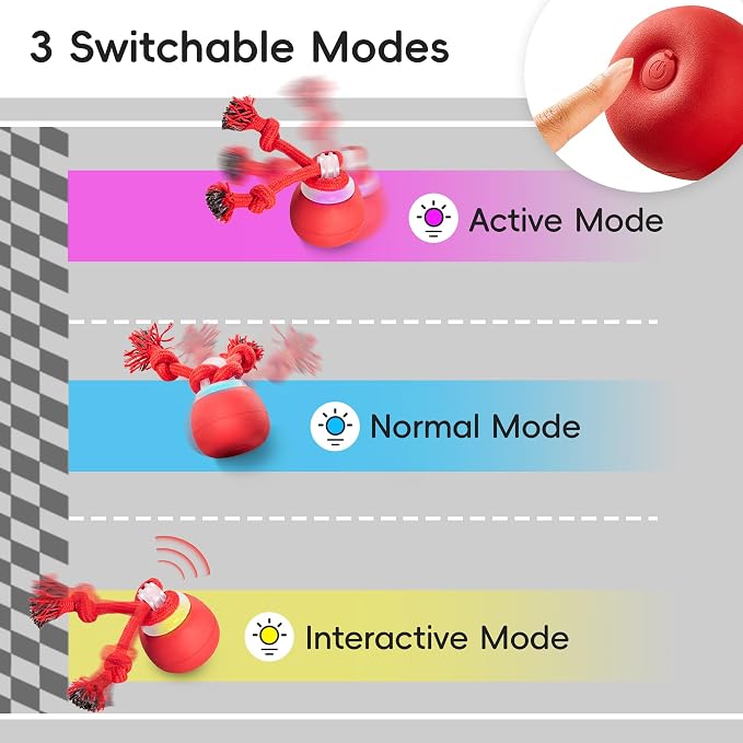 Potaroma Interactive Dog Ball Toys Touch Activated, Rechargeable, Squeaky Dog - Image 3