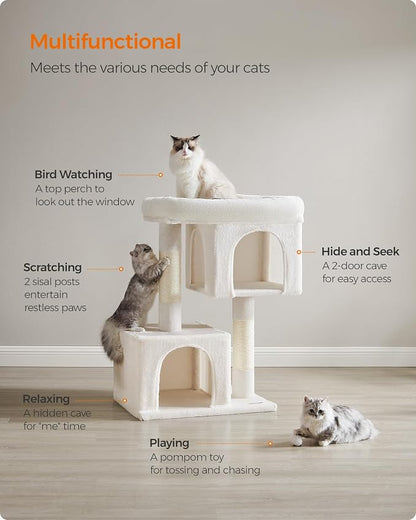 Feandrea Cat Tree, 40.6-Inch Cat Tower, Plush Condo - Image 4
