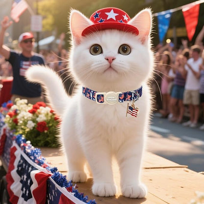 Unique Style Paws 4th of July Cat Collar, Cute Cat Collars - Image 2