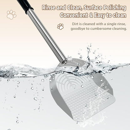 Cat Litter Scoop Deep Shovel, Detachable Long Handle Litter Scooper, Metal Cat - Image 9