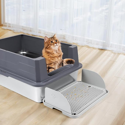 Cat Litter Box Step with Removable Splash-Proof Baffles, Large Pet Ramp - Image 7