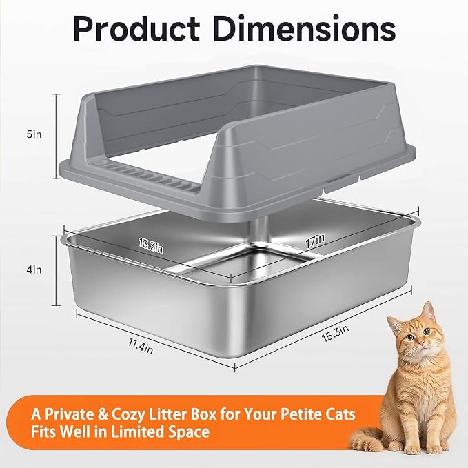 Stainless Steel Cat Litter Box, Odor Free Metal Litter Box - Image 9