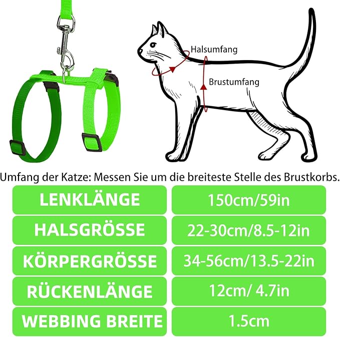 PUPTECK Adjustable Cat Harness and Leash Set Escape Proof Kitten Strap Collar - Image 2