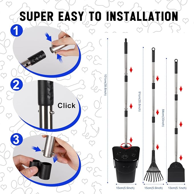 39.8'' Long Handle Dog Pooper Scooper - Image 4