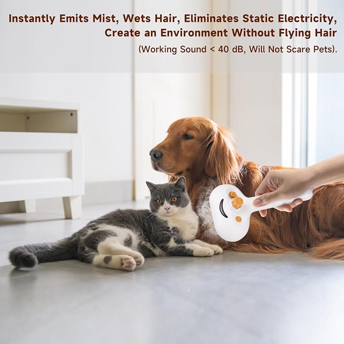 Pet Steam Brush for Dog & Cat – shower bath brush – Steam for Shedding & - Image 9