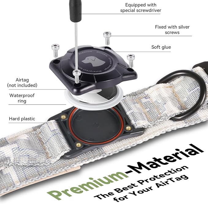 2026 Upgrade Waterproof AirTag Dog Collar, Military Tactical Dog Collar - Image 3