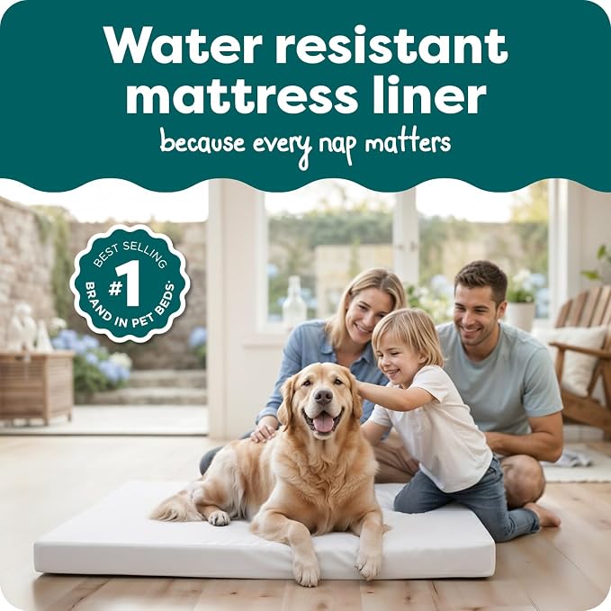 FurHaven Dog Bed Liner for Large Dogs, Water-Resistant Foam Protector - Image 2