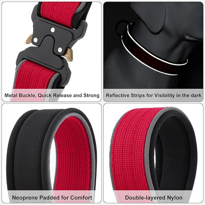 Plutus Pet Tactical Dog Collar, Reflective, Adjustable Heavy Duty Dog Collar - Image 4