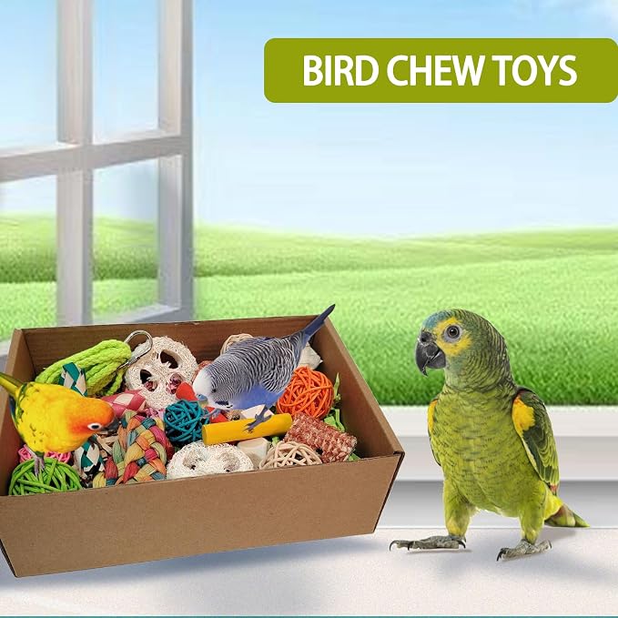 bird toys，Colorful Parrot Foraging and Tearing Toy Box - Image 3