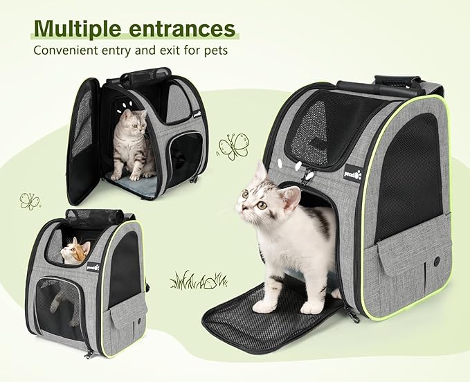 Pecute Cat Backpack Carrier Expandable, Pet Backpack - Image 7