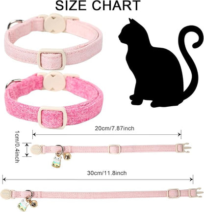 Cat Collar, 2 Pack Pink Cat Collars Breakaway - Image 3