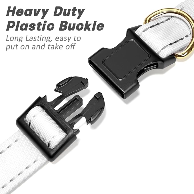 Reflective Dog Collar for Medium Dogs, Cute Adjustable Heavy-Duty Nylon Puppy - Image 4