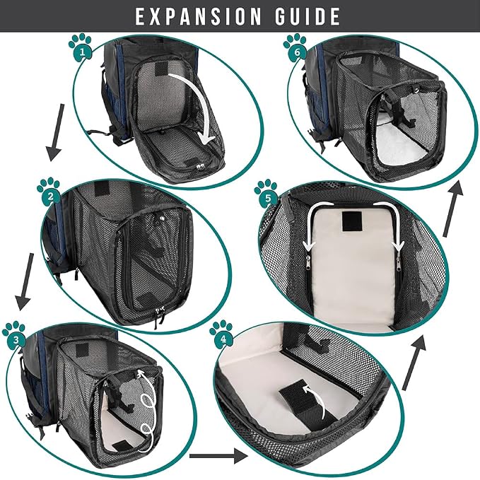 PetAmi Dog Cat Backpack Carrier, Expandable Pet Carrier Backpack - Image 3