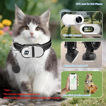 Pet Camera Collar with Air Tracker Tag, 1080P HD Wireless Dog Neck Cam Compact - Image 2