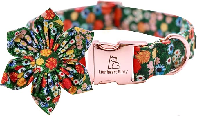 Lionheart Glory Cute Floral Pattern Pet Collar by LionheartGlory