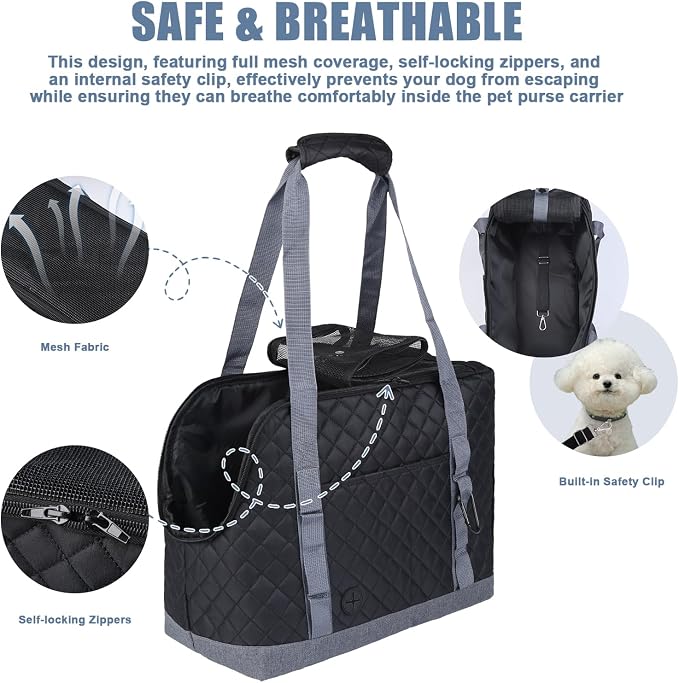 Dog Purse Carrier for Small Dogs, Soft Sided Pet Carrier - Image 7