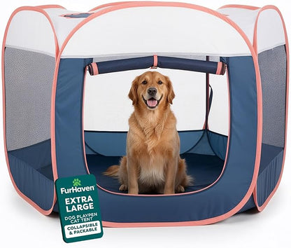 FurHaven Portable Pet Playpen for Dogs & Cats, Extra Large Indoor Kitten Playpen by FurHaven