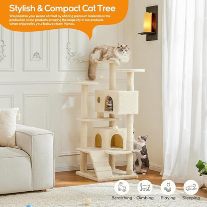 54 Inches Cat Tower Condo Furniture, Cat Tree Tower - Image 4