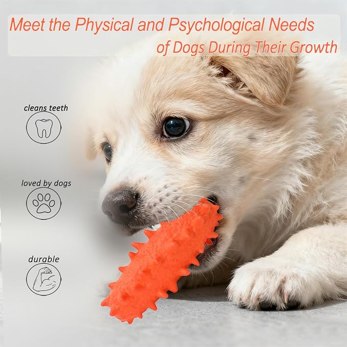 2 Pack Dog Toys for Aggressive Chewers, Tough Puppy Chew Toys Teething Bone for - Image 2