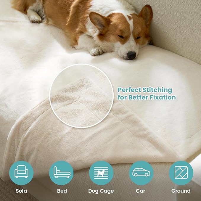 Luxury Faux Fur Throw Blanket for Couch, Ultra Soft Waterproof Pet Blanket - Image 6