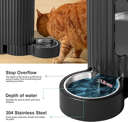 Gardner Pet Automatic Gravity Cat Food Feeder and Water Dispenser Stainless - Image 5