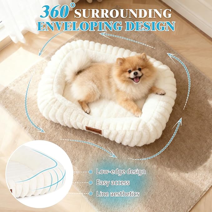 Washable Dog Bed for Medium Dogs – Soft Plush Calming Puppy Bed - Image 4