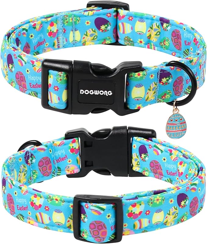 DOGWONG Easter Dog Collar, Cute Easter Egg Pet Collar Durable Holiday Girl Boy - Image 2