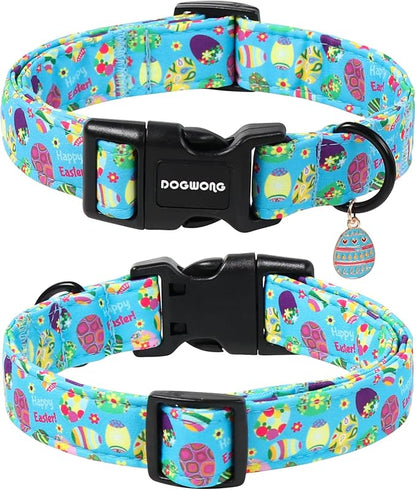 DOGWONG Easter Dog Collar, Cute Easter Egg Pet Collar Durable Holiday Girl Boy - Image 2