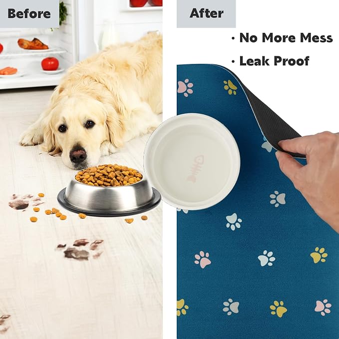 Cat Food Mat Absorbent Dog Mat for Food and Water Non Slip Quick Dry Dog Bowl - Image 6