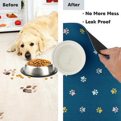 Cat Food Mat Absorbent Dog Mat for Food and Water Non Slip Quick Dry Dog Bowl - Image 4