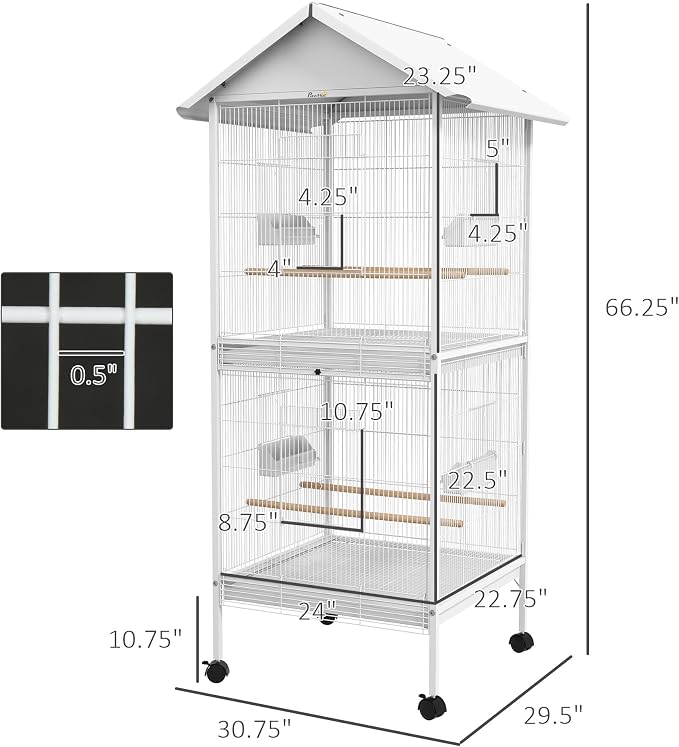 PawHut Wrought Metal Bird Cage Feeder - Image 7