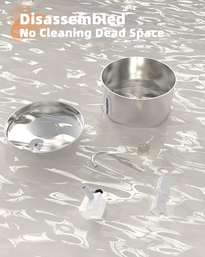 Cat Water Fountain Stainless Steel: 108oz/3.2L Cat Fountain - Image 8