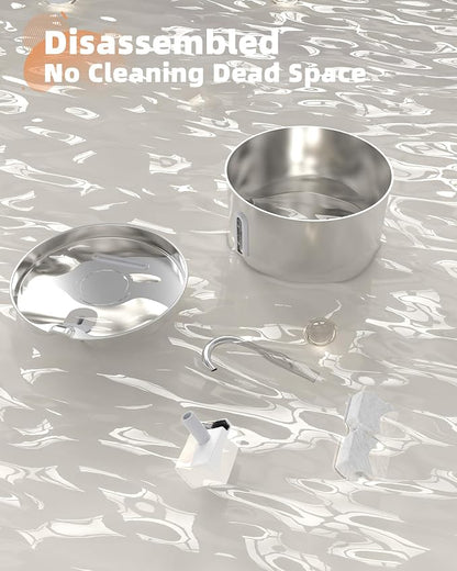 Cat Water Fountain Stainless Steel: 108oz/3.2L Cat Fountain - Image 8