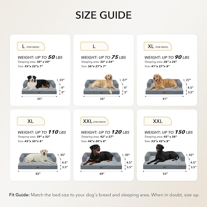 Orthopedic Dog Beds for Large Sized Dogs, Waterproof Egg Crate Foam Medium Dog - Image 5