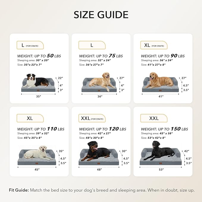 Orthopedic Dog Beds for Extra Large Dogs, Waterproof Egg Crate Foam XL Dog Bed - Image 5