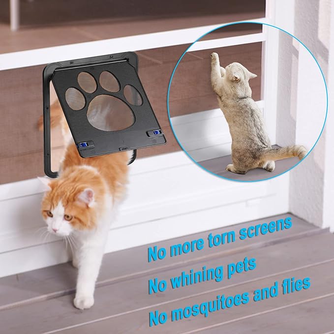 Ownpets Pet Screen Door, Inside Door 8x10x0.4 inch, Lockable Magnetic Flap - Image 3