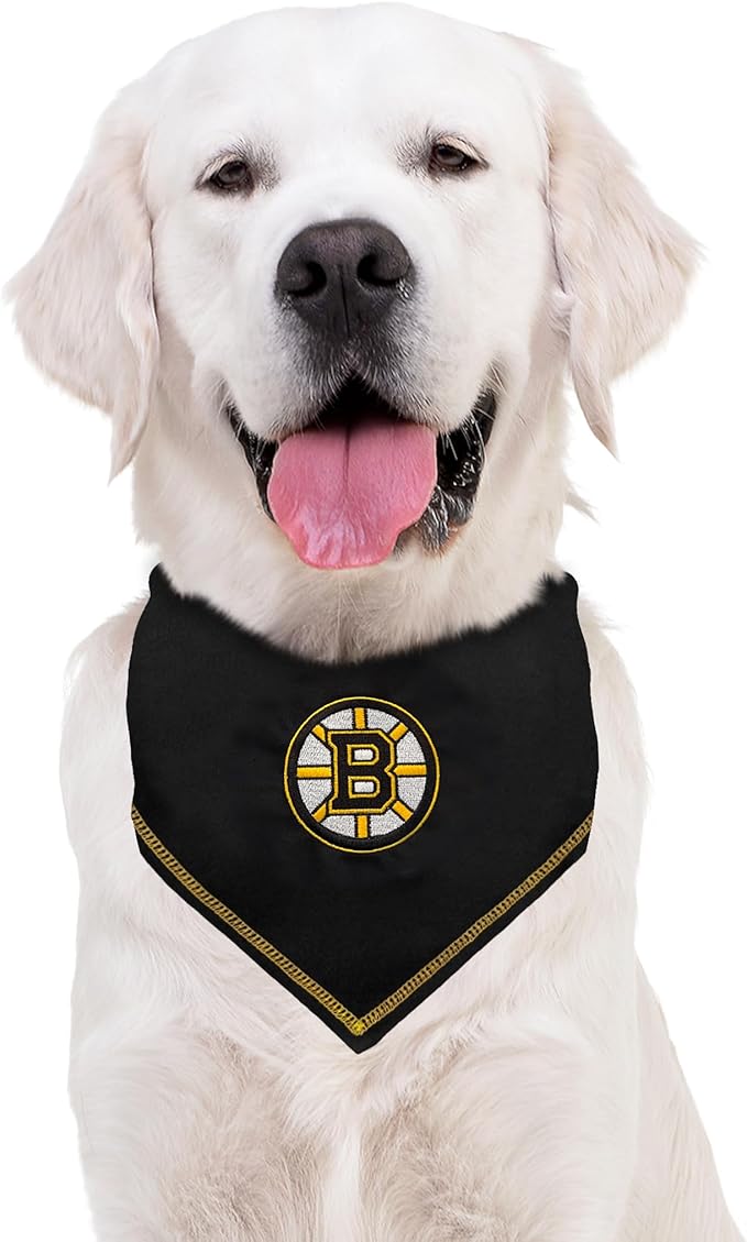 Pets First NHL Boston Bruins TIE Bandana, Size Large/X-Large. Dog Bandana Scarf - Image 3