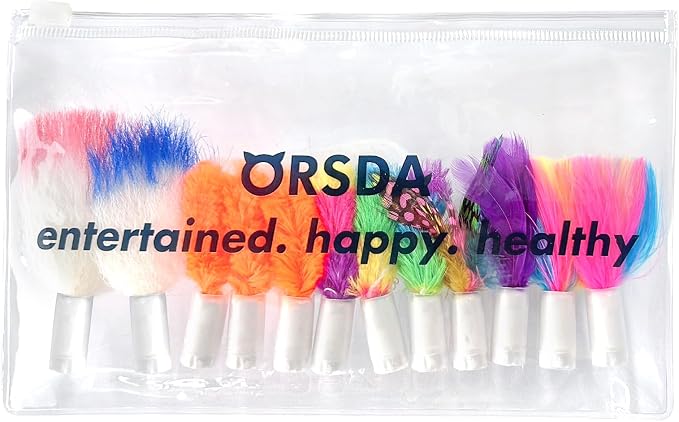 ORSDA 12 Pcs Feathers Replacement and Soft Furry Accessories ONLY Fits Cat Toys - Image 8