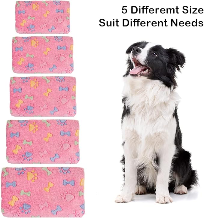 Dono 1 Pack 3 Dog Blankets, Soft Fluffy Fleece Pet Blanket Warm Sleep Mat Paw - Image 2