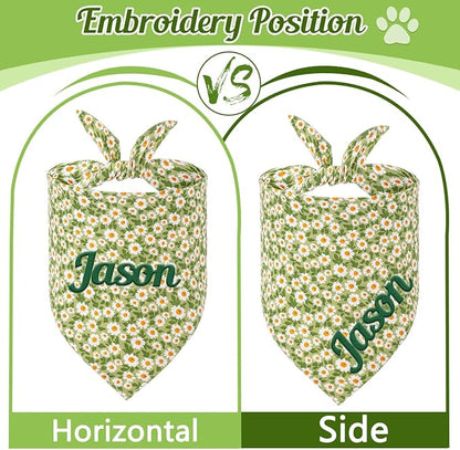 Personalized Dog Bandana with Embroidered Name, Custom Neckwear Dog Scarf - Image 3