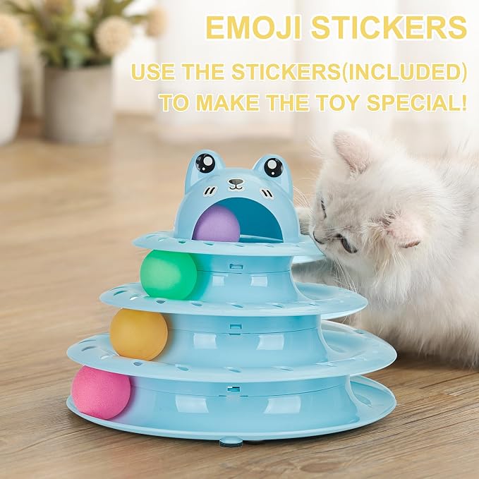 Gefryco Cat Toys 4-Tier Roller Track, Turntable Cat Tower Toy - Image 2
