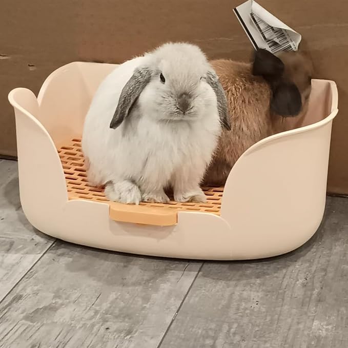 15.1"X11.0" Large Rabbit Litter Box, Plastic Square Rabbits Potty Trainer - Image 3