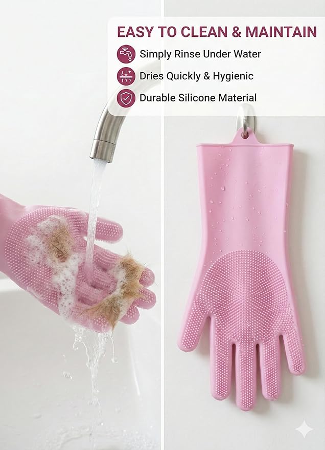 3-in-1 Stress-Free Dog Bathing Kit – Silicone Grooming Gloves, Suction Lick Mat - Image 6