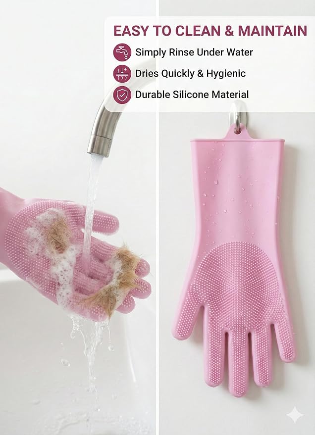 3-in-1 Stress-Free Dog Bathing Kit – Silicone Grooming Gloves, Suction Lick Mat - Image 6