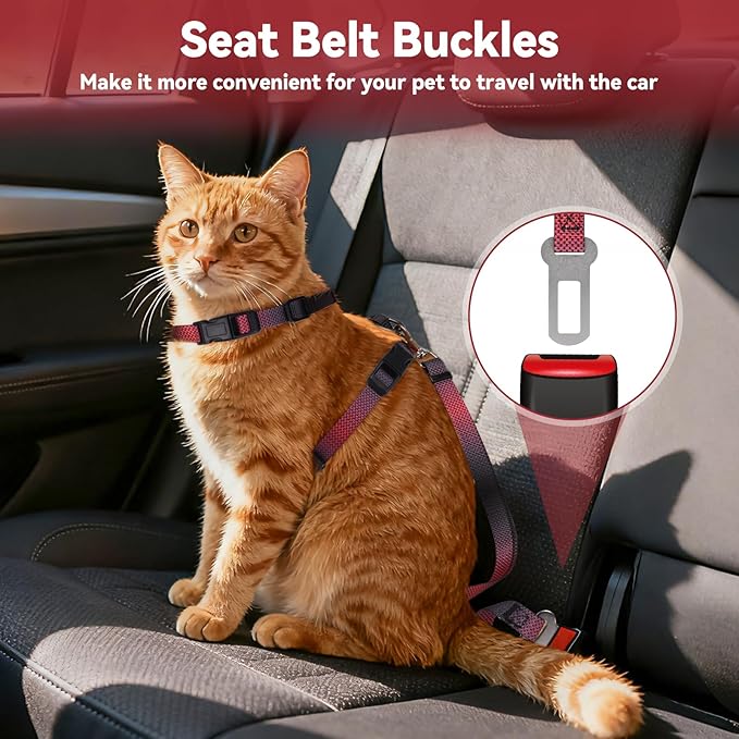 Cat Harness and Leash Set, 3-in-1 Escape Proof Adjustable, Comfortable Soft - Image 2