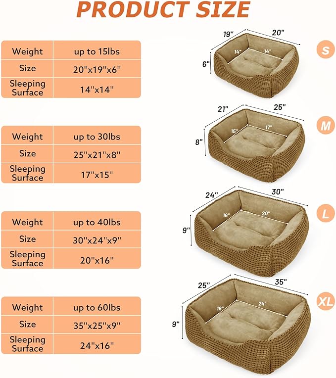 MIXJOY Large Dog Bed for Large Medium Small Dogs, Rectangle Washable Orthopedic - Image 6